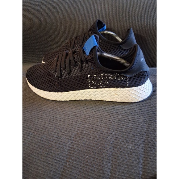 Adidas‎ Shoes Mems 11.5 Deerupt Alphatype Running Shoes Black White Blue B42063